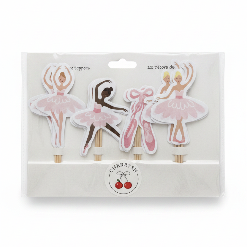 Ballerina Cupcake Toppers (Pack of 12)