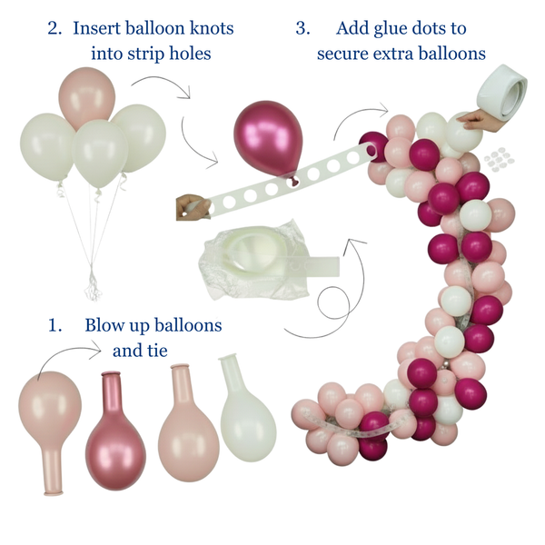 pink white and gold balloon garland for ballerina party décor