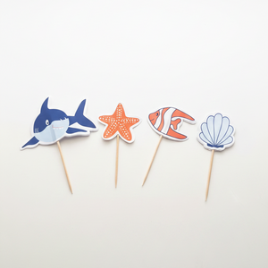Shark Cupcake Toppers (Pack of 12)