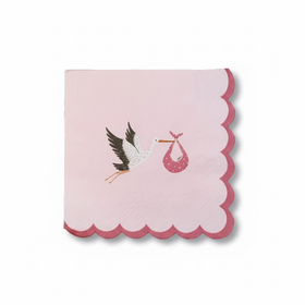 baby shower pink napkin