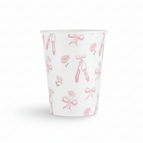 ballerina shoes and bows pink paper cup