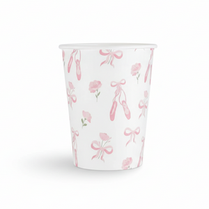 ballerina shoes and bows pink paper cup