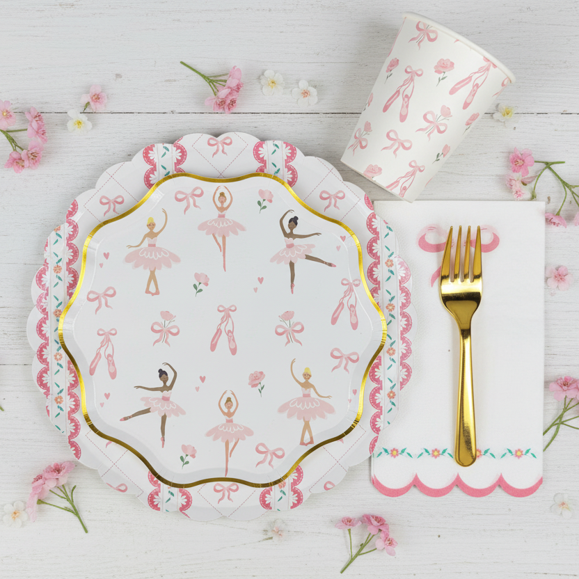 ballerina plate cup napkin