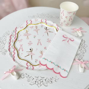 ballet themed party plates in pink for girls birthday