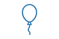 baloon graphic icon in blue