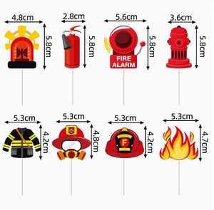Firetruck Cupcake Toppers (Pack of 12)