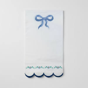 Pink bow scalloped luncheon napkins for princess baby shower tea party