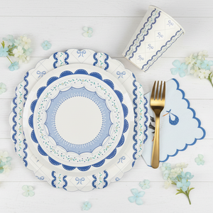 blue baby shower plate cup napkin