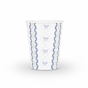 blue bow coquette paper cup