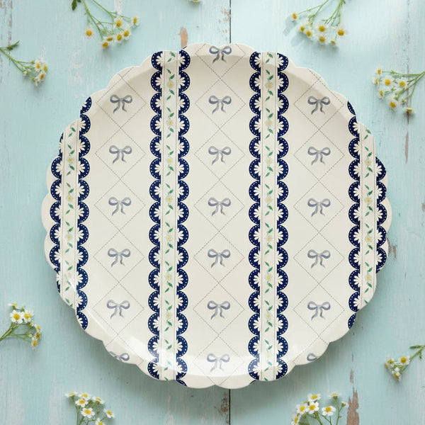 Pink Bow Coquette Large Plates 10" (8 pack)