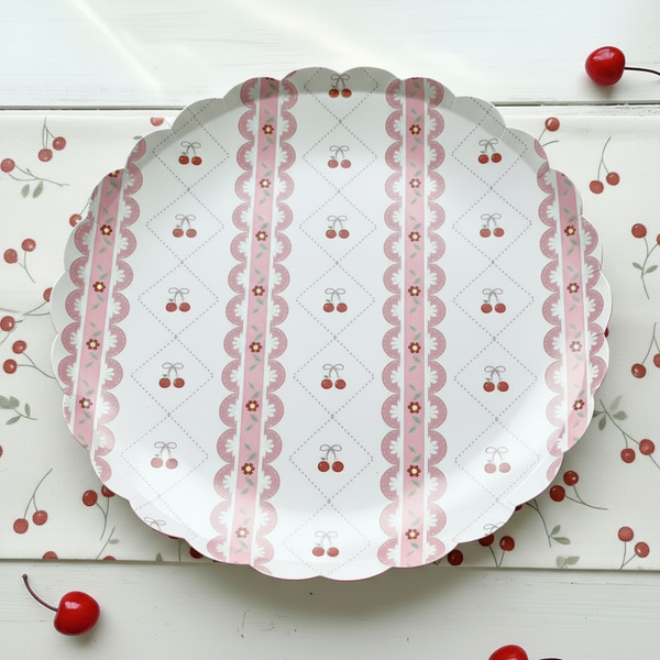 Pink Bow Coquette Large Plates 10" (8 pack)