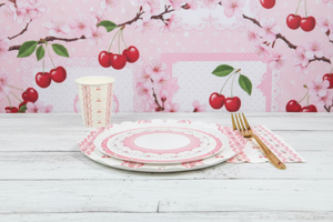 Cherry Coquette Dessert Plates 8" (8 pack)