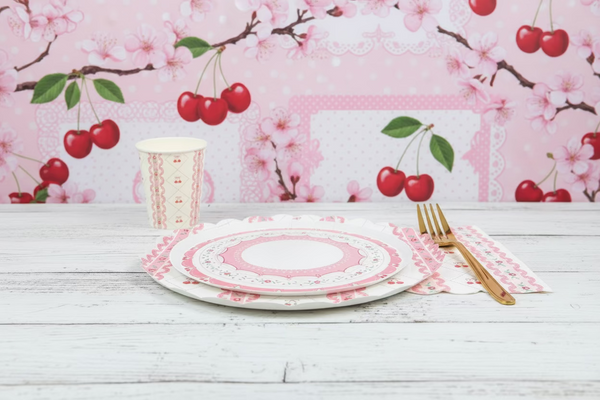 Cherry Coquette Dessert Plates 8" (8 pack)