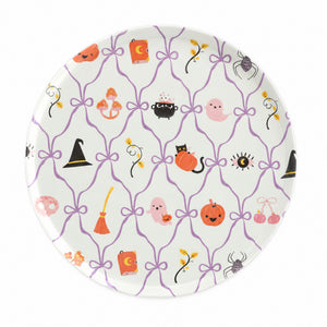 Purple Coquette Halloween Paper Plates 8" – Cute Witch (8 pack)