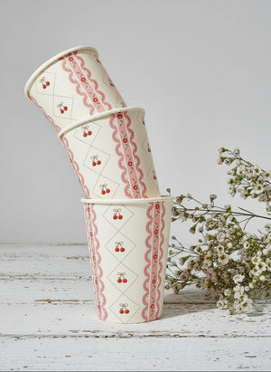 Cherry Coquette Paper Cups 9oz (8 pack)