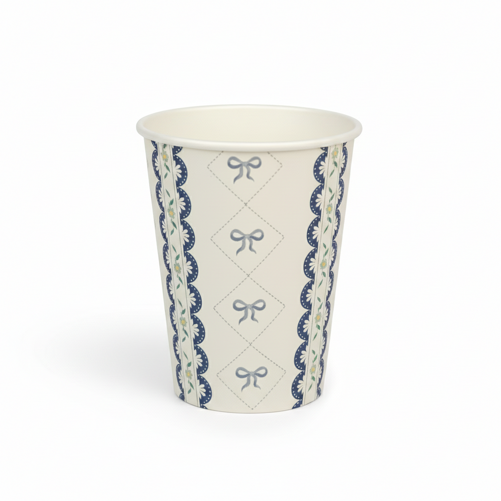 Blue Bow Coquette Paper Cups 9oz (8 pack)
