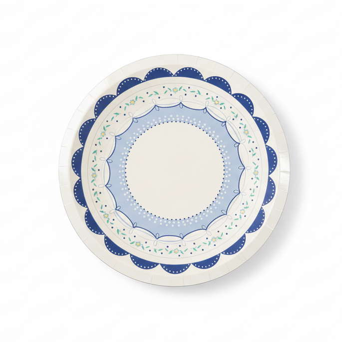 Blue Coquette Dessert Plates 8"(Set of 8)