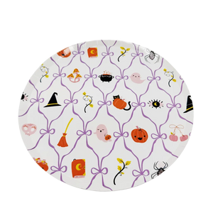Purple Coquette Halloween Paper Plates – Cute Witch (8 pack)