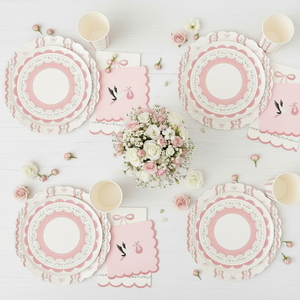 Pink Bow Coquette Paper Cups 9oz (8 pack)