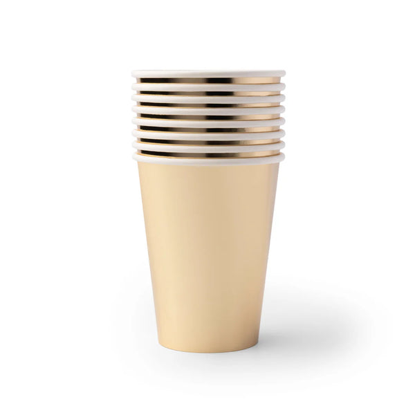 Gold Paper Cups 12oz (8 Pack)