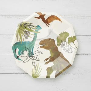 Pastel dinosaur small plates set of 8 showing full collection of dino designs – Cherrysh Party