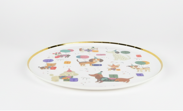 Dogs Coquette Dessert Plates 8" (Set of 8)