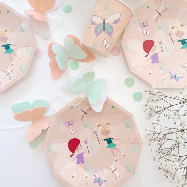 Fairy Party Plates – Enchanted Garden Small Plates for Girls Birthday & Tea Party (Set of 8)