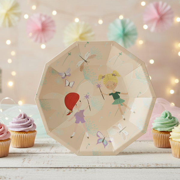 Fairy butterfly plates styled for enchanted garden birthday party – Cherrysh Party