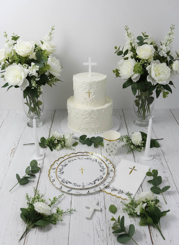 Floral Eucalyptus Large Paper Plates 10" (8 Pack)