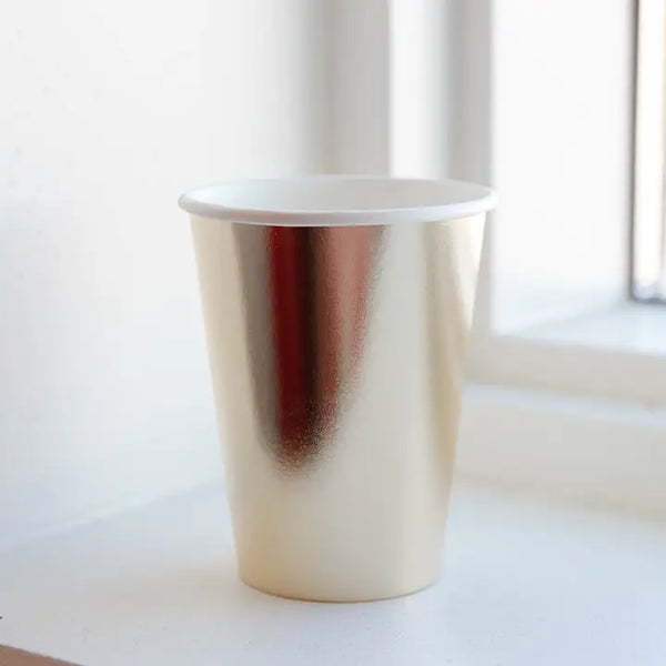 Gold Paper Cups 12oz (8 Pack)