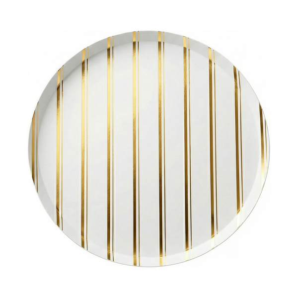 Gold stripe dessert plate for dog birthday or coquette puppy party – Cherrysh Party