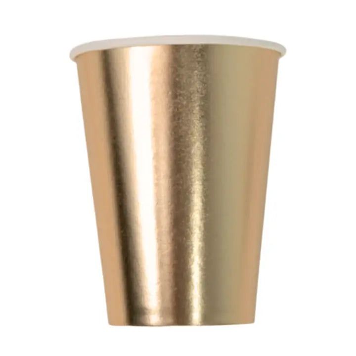 Gold Paper Cups 12oz (8 Pack)