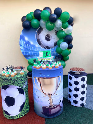 Soccer Balloon Garland Kit - Green, Black & White (50+ Pack)
