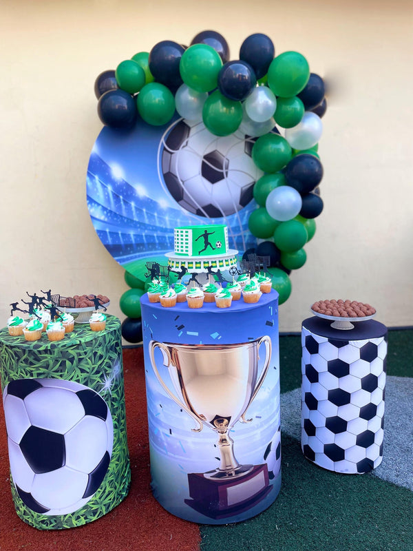 Soccer Balloon Garland Kit - Green, Black & White (50+ Pack)