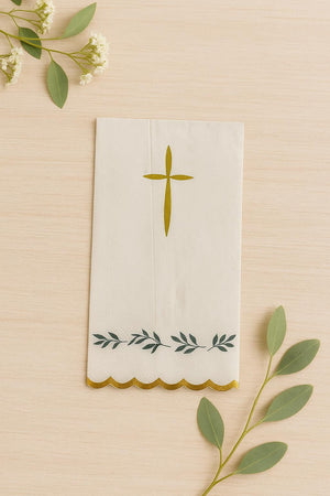 Religious Eucalyptus Luncheon Napkins  (Set of 16)
