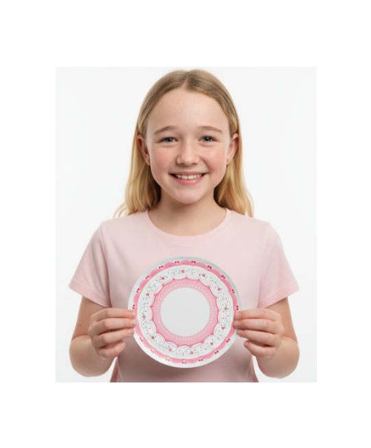 CHERRYSH Collectable Melamine Plate in Cherry design — a free birthday keepsake included in most kids party supplies boxes