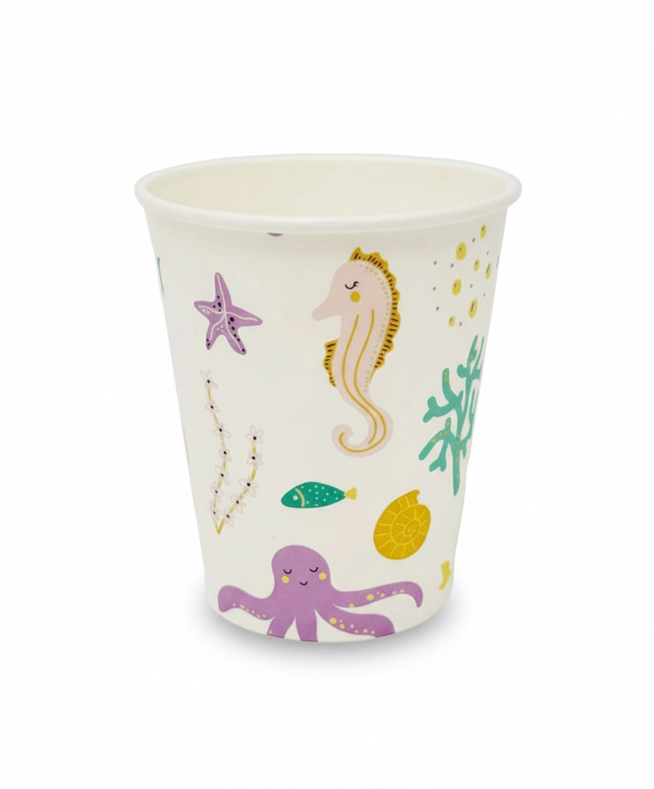 Mermaid Paper Cups 9oz (8 Pack)