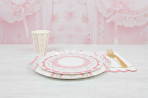 Pink Coquette Small Dessert Plates 8" (8 Pack)