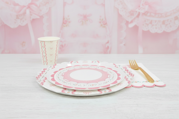 Pink Coquette Small Dessert Plates 8" (8 Pack)