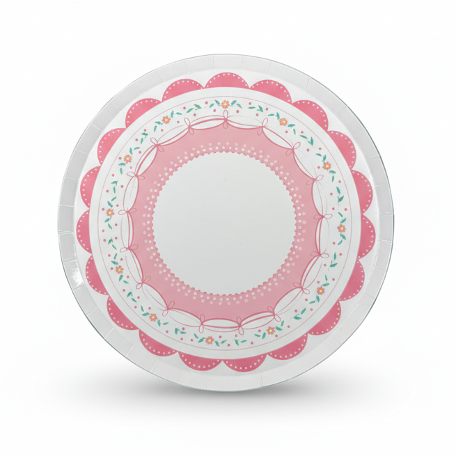 pink coquette plate cup napkin