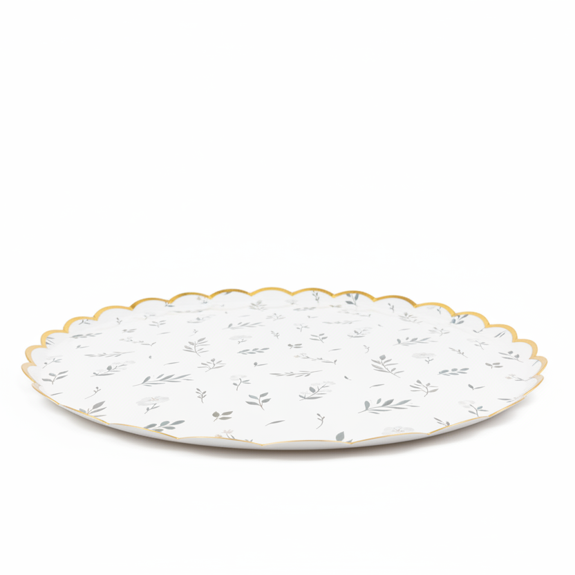 Floral Eucalyptus Large Plates 10" (8 Pack)