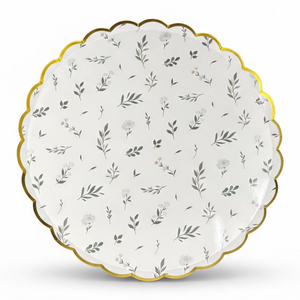 Floral Eucalyptus Large Paper Plates 10" (8 Pack)