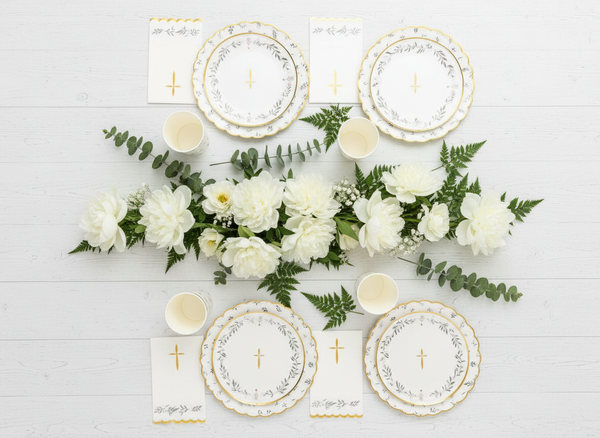 Religious Eucalyptus Dessert Plates 8" (Set of 8)