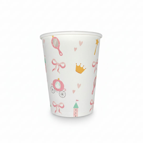 Whimsical Princess 9oz Paper Cups – Fairy-Tale Party Tableware