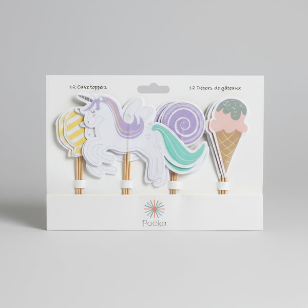 Candy cupcake toppers - Pooka Party