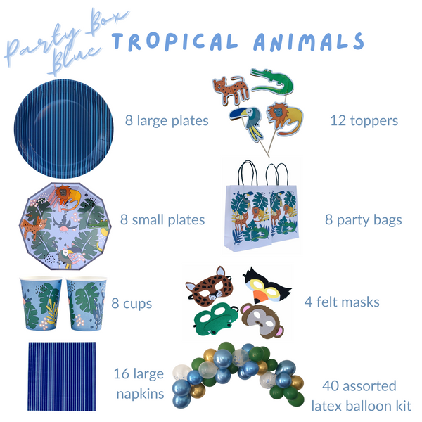 Tropical Animals Party Supplies in a Box - Pooka Party