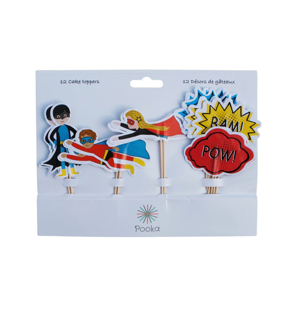 Superhero cupcake Toppers - Pooka Party