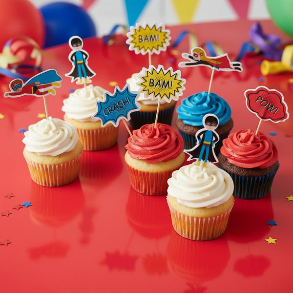Superhero cake toppers - Pooka Party