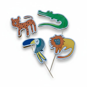 Tropical Forest Animal Cake Toppers - Pooka Party