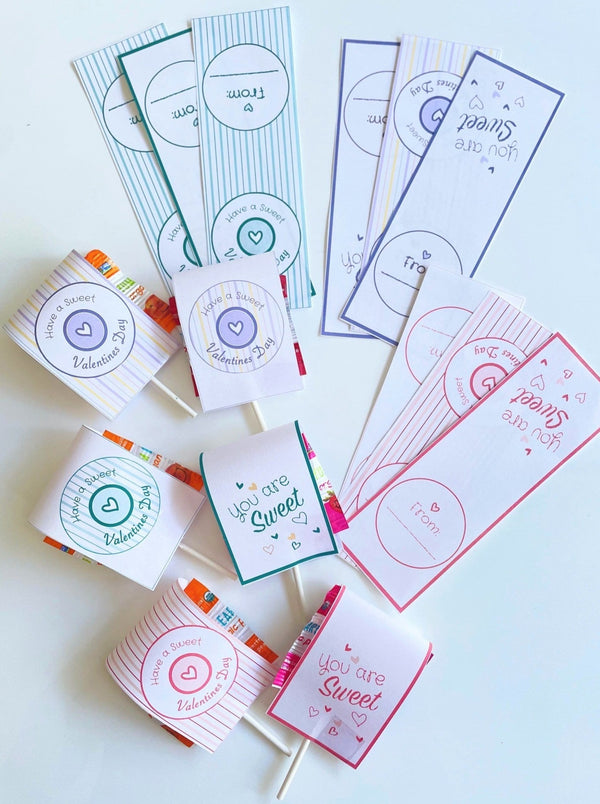 Valentines Day "Love you more" Lollipop Covers & Pennant Flag